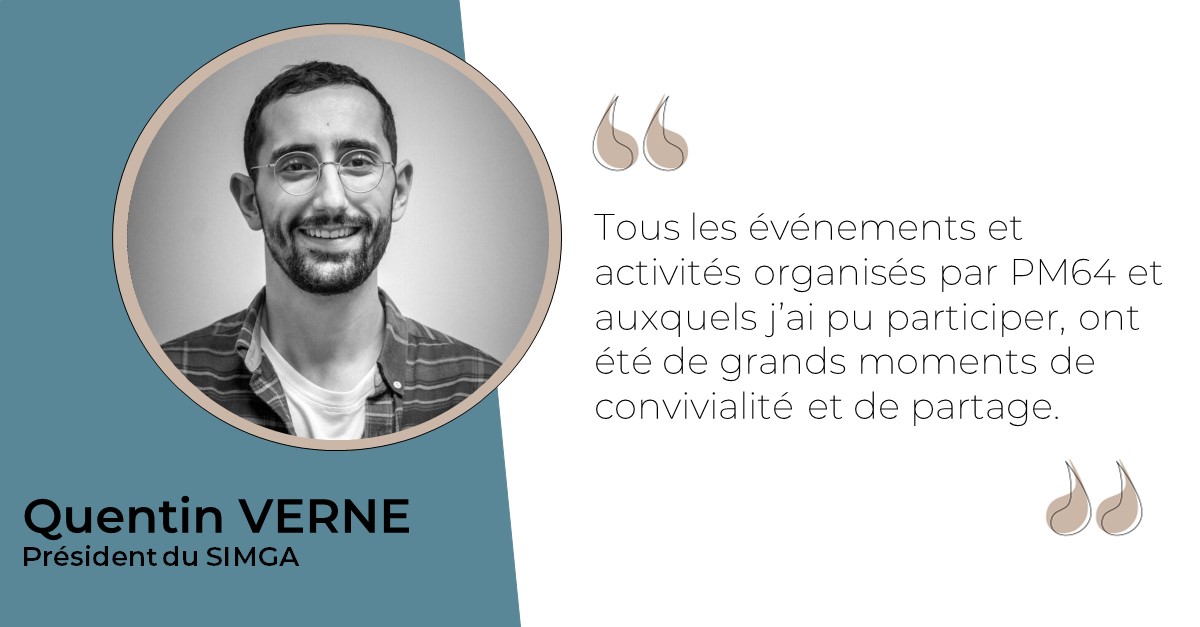 Portrait et citation de Quentin Verne, Président du Syndicat des internes en médecine générale d'Aquitaine et membre de Présence médicale 64