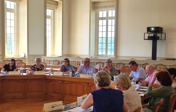 Photo du Comité des territoires Présence médicale 64 qui réunit l'ensemble des intercommunalités du département